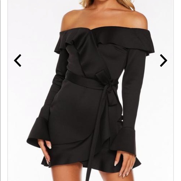 quiz black frill dress